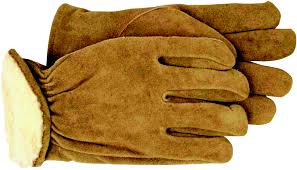 Mens Gloves Pile Insulated Split Leather Driver LG