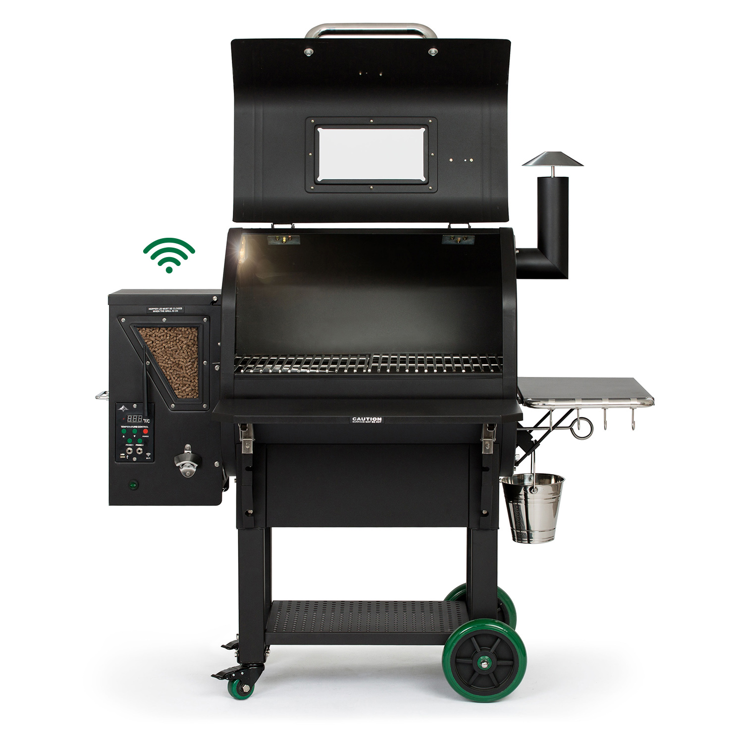Product GMG.LEDGEWIFIBLACK: GMG LEDGE WIFI PELLET GRILL BLACK- ROTISSERIE ENABLED