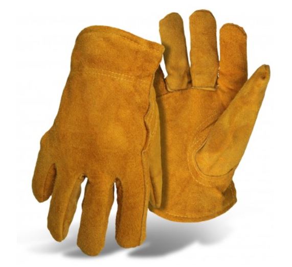 Mens Gloves Pile Insulated Split Leather Driver 2X-LG